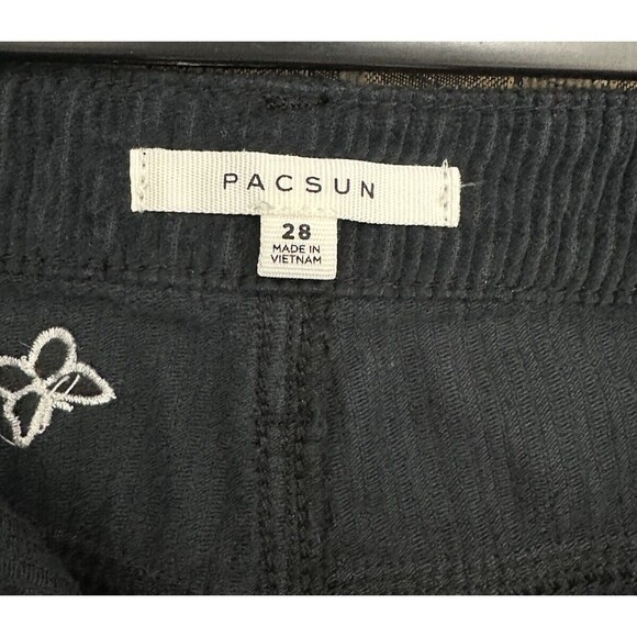 Pacsun Butterfly Corduroy Mini Skirt Size 28 Buttons Pockets Zipper - Picture 5 of 6